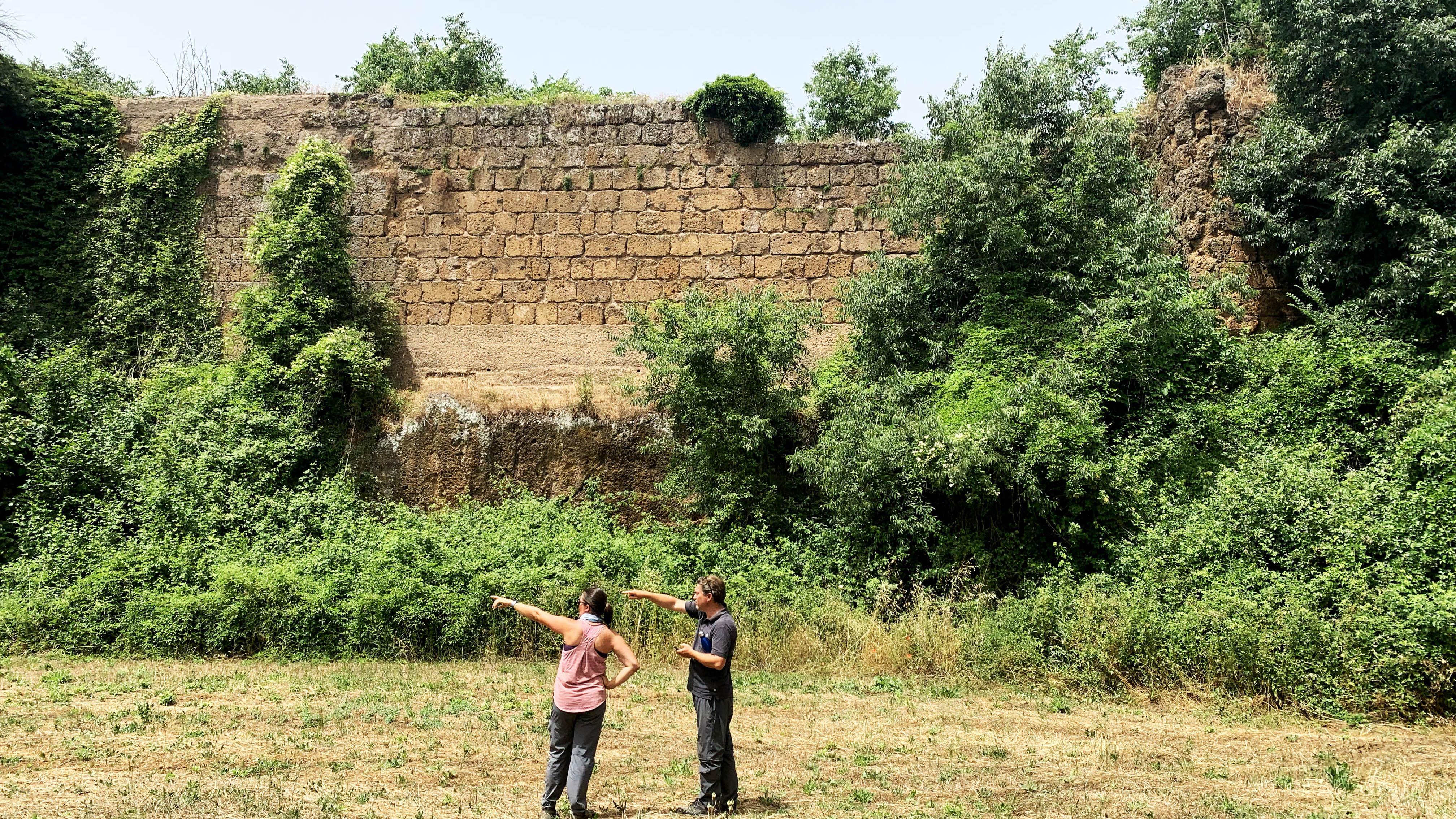 Researchers outside Falerii Novi